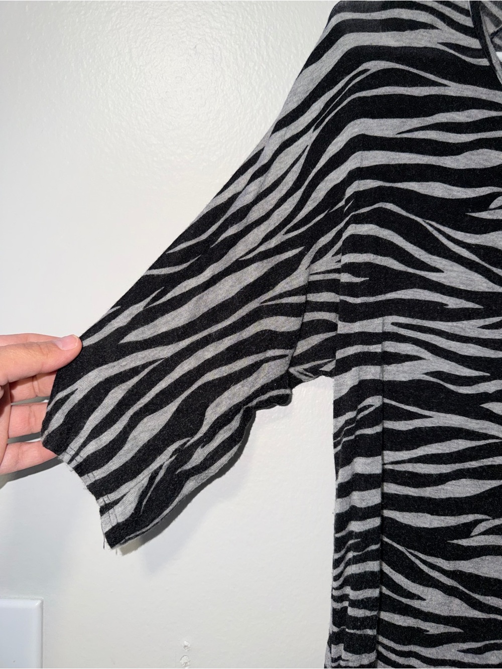 julie's closet Black & Gray Zebra Scoop Neck Short Sleeve Top - Picture 3 of 6